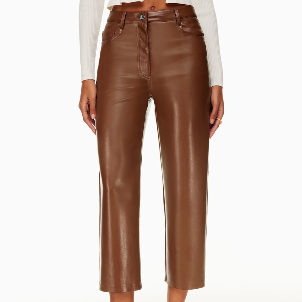 Aritzia Wilfred Melina Cropped Vegan Leather Pants - New - 4 - Picture 6 of 11